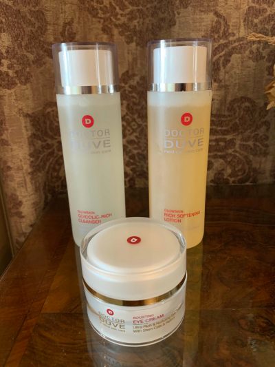 Reinigungsgel, Gesichtswasser und Augenpflege von Doctor Duve Medical Skincare